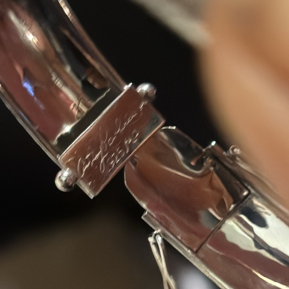 Made in Italy Vintage Sterling Silver Etched Bangle - Picture 5 of 10